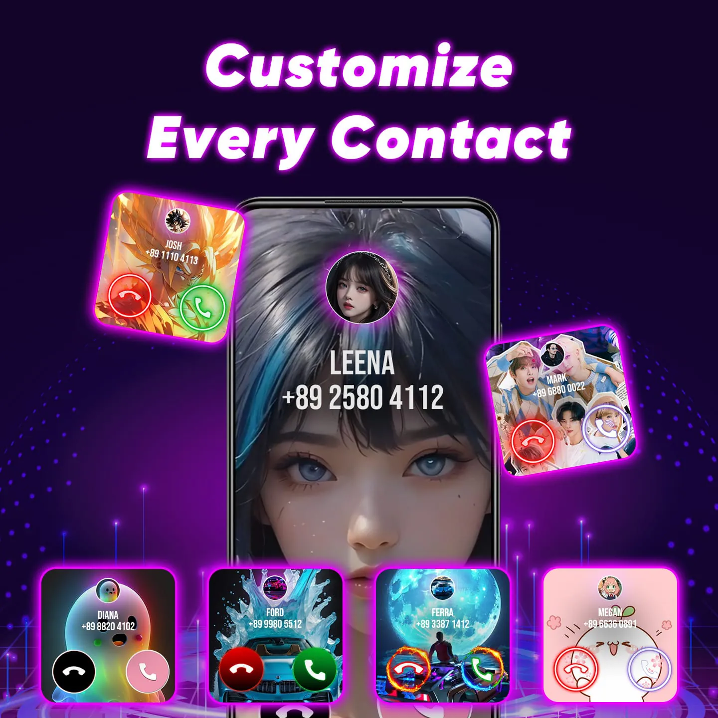 Color Phone Call Screen Theme