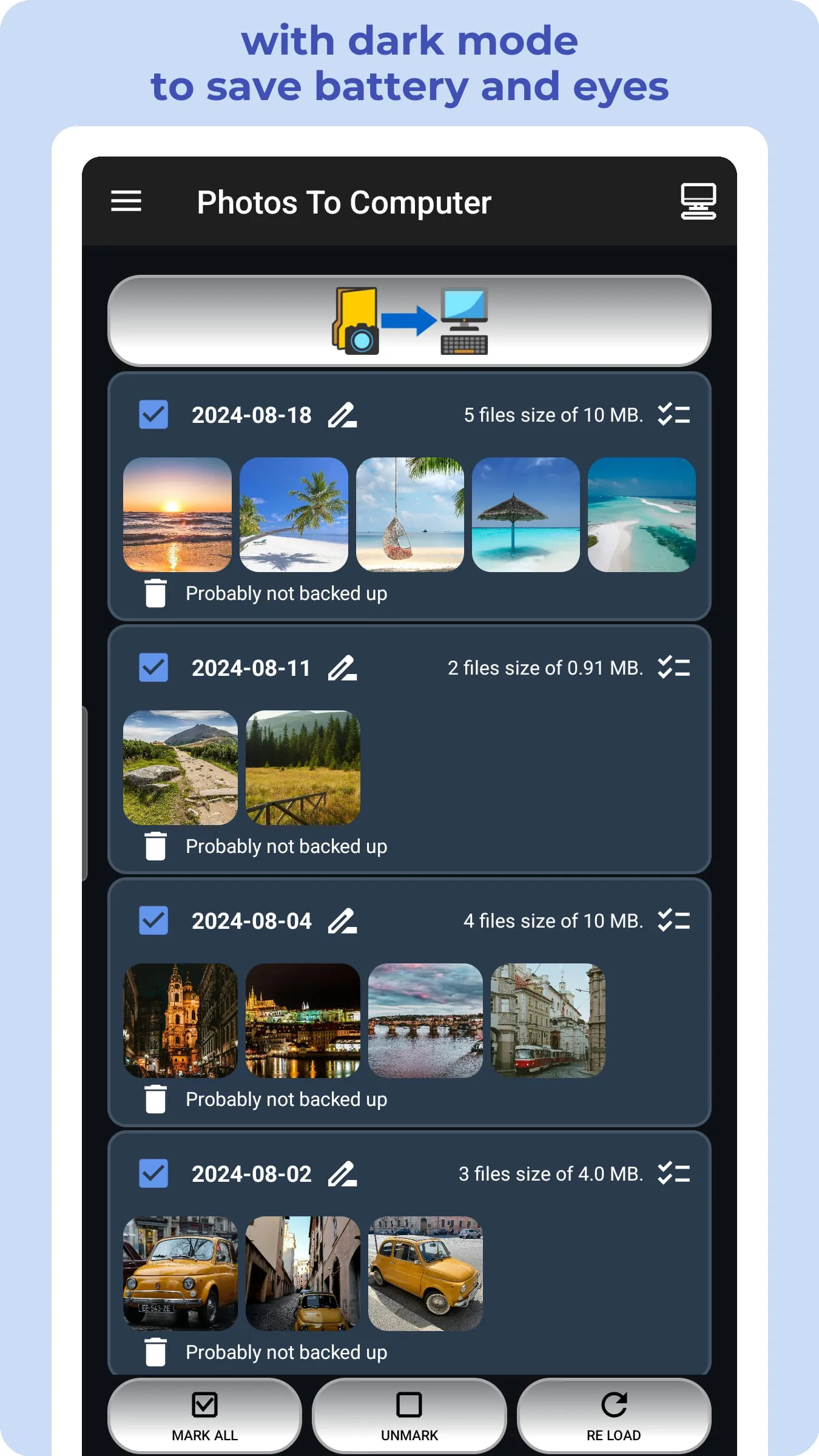 Photos To Computer or NAS