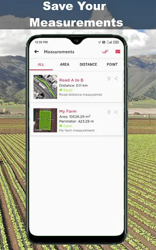 GPS Fields Area Measure Tool